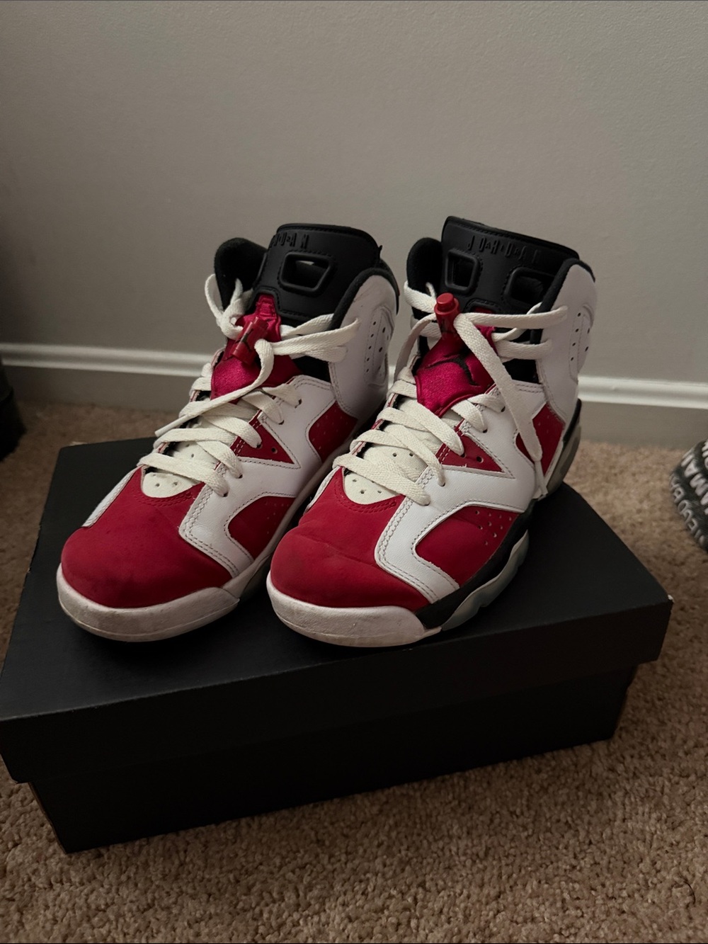 Jordan Kids Red and White High-Top Sneakers